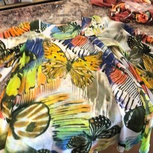 Myse butterfly TUNIC top,M/L,lightwt,tulip sleeves